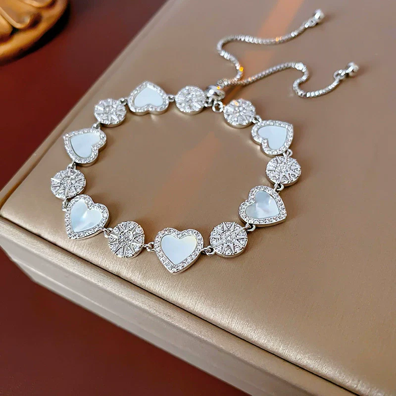 Wholesale Zircon Heart Fashion Electroplated Women's Bracelet - Image 6