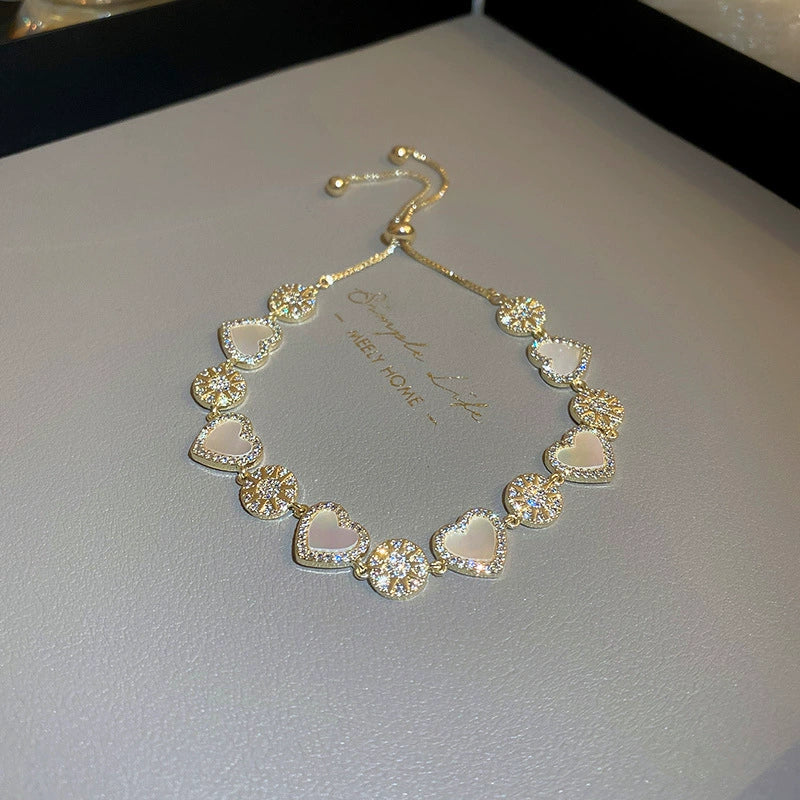 Wholesale Zircon Heart Fashion Electroplated Women's Bracelet - Image 7