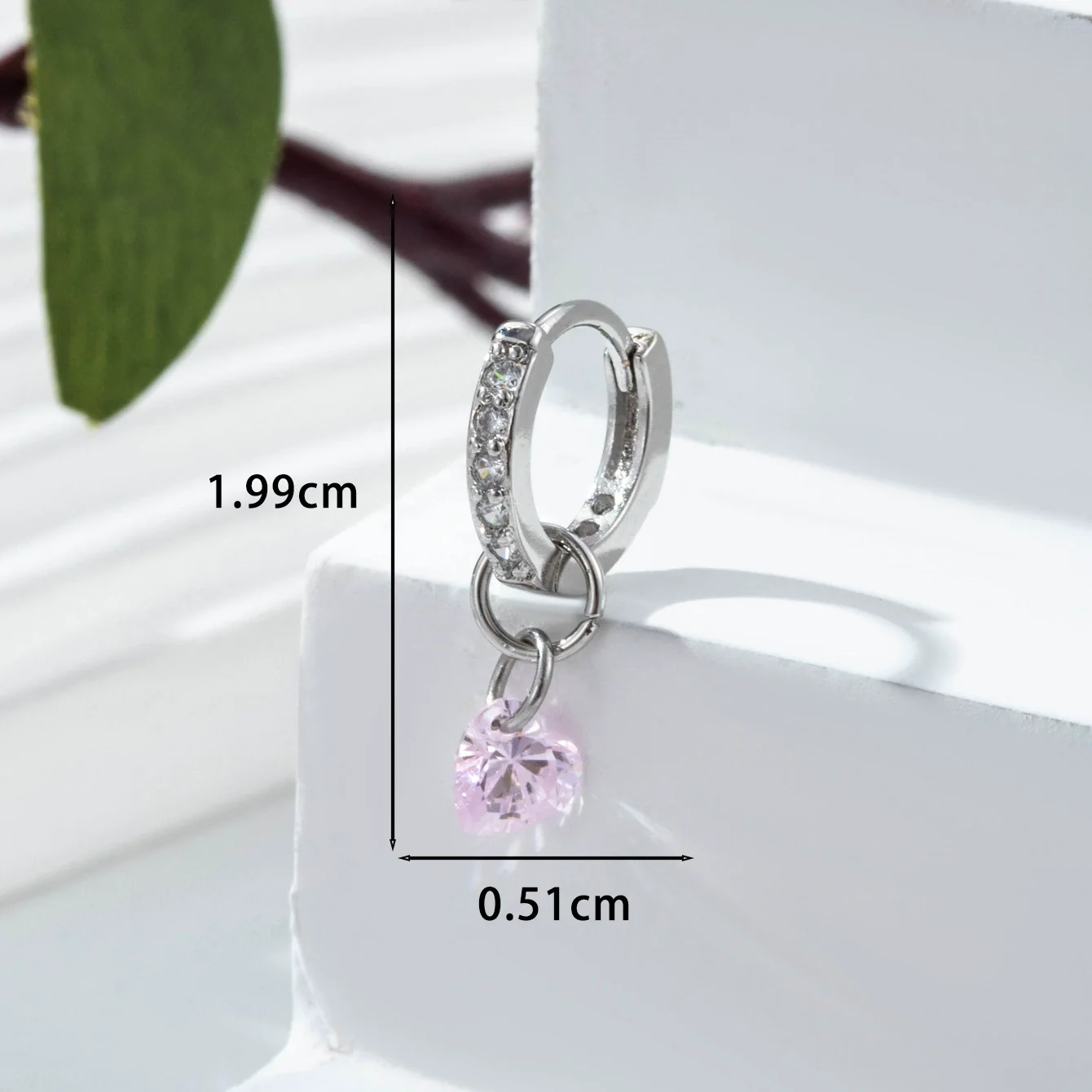 Wholesale Zircon Heartshaped Inlaid Pendant Earrings For Women Sweet Style - Image 4