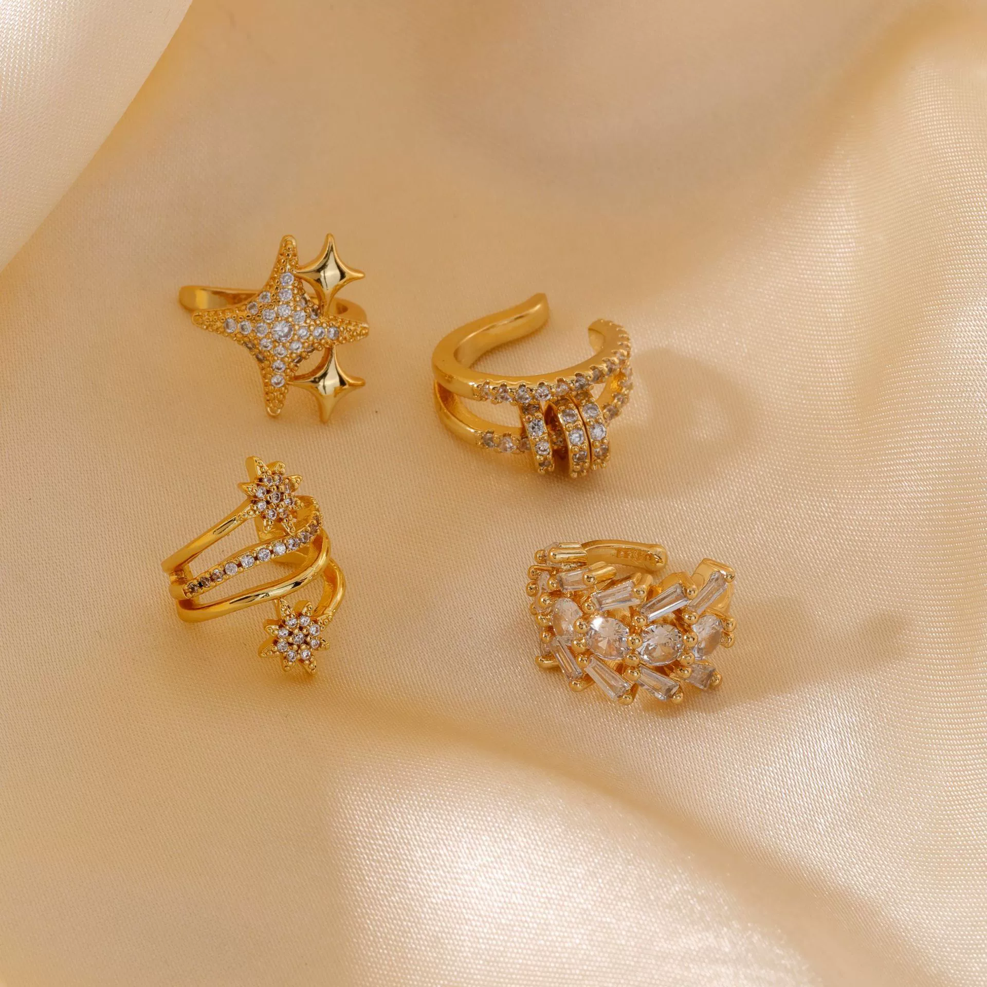 Wholesale Zircon Hollow Flower Earrings Fashion Retro Style With Geometric Pattern - Image 2