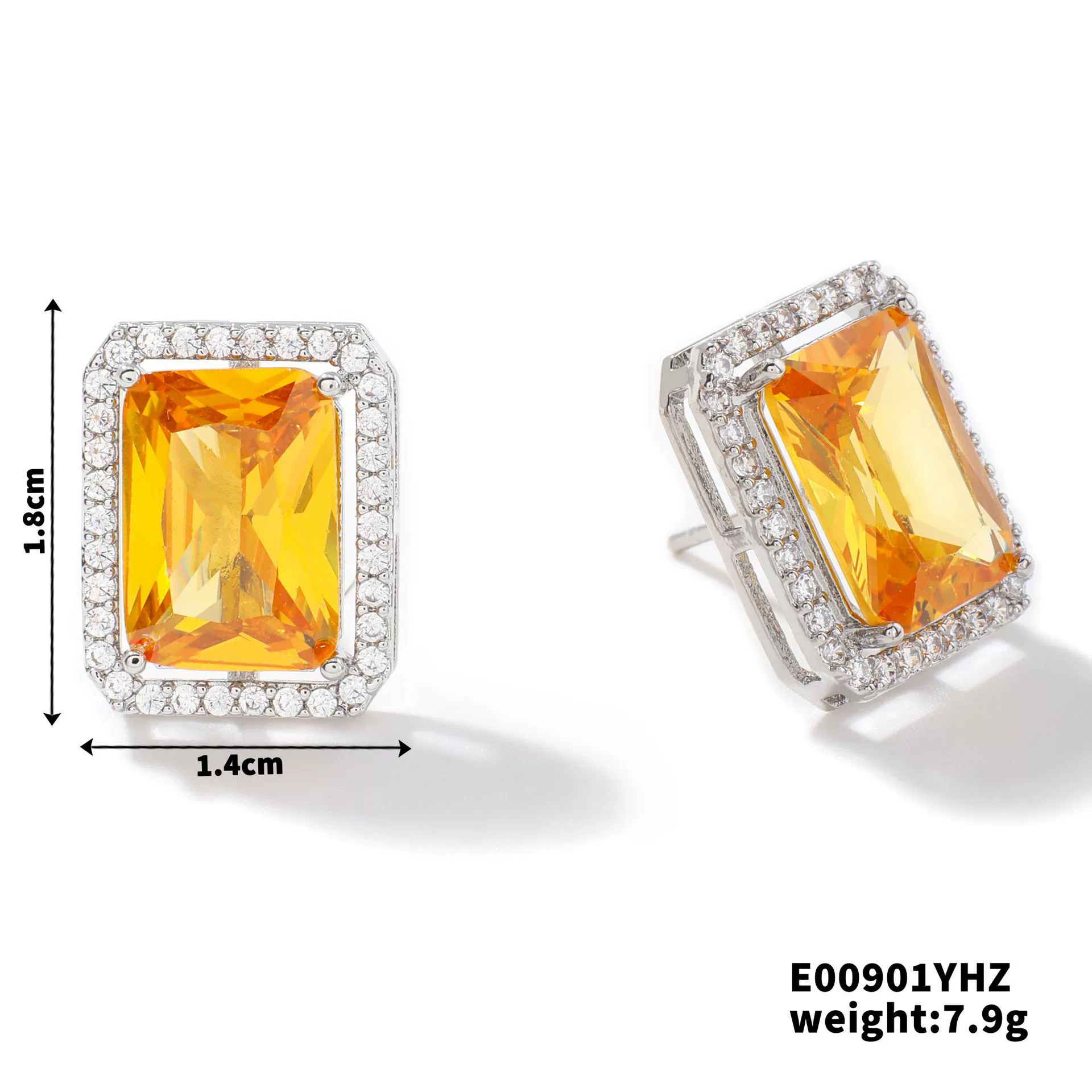 Wholesale Zircon Square Earrings Fashion Diamond Design For Women - Image 10