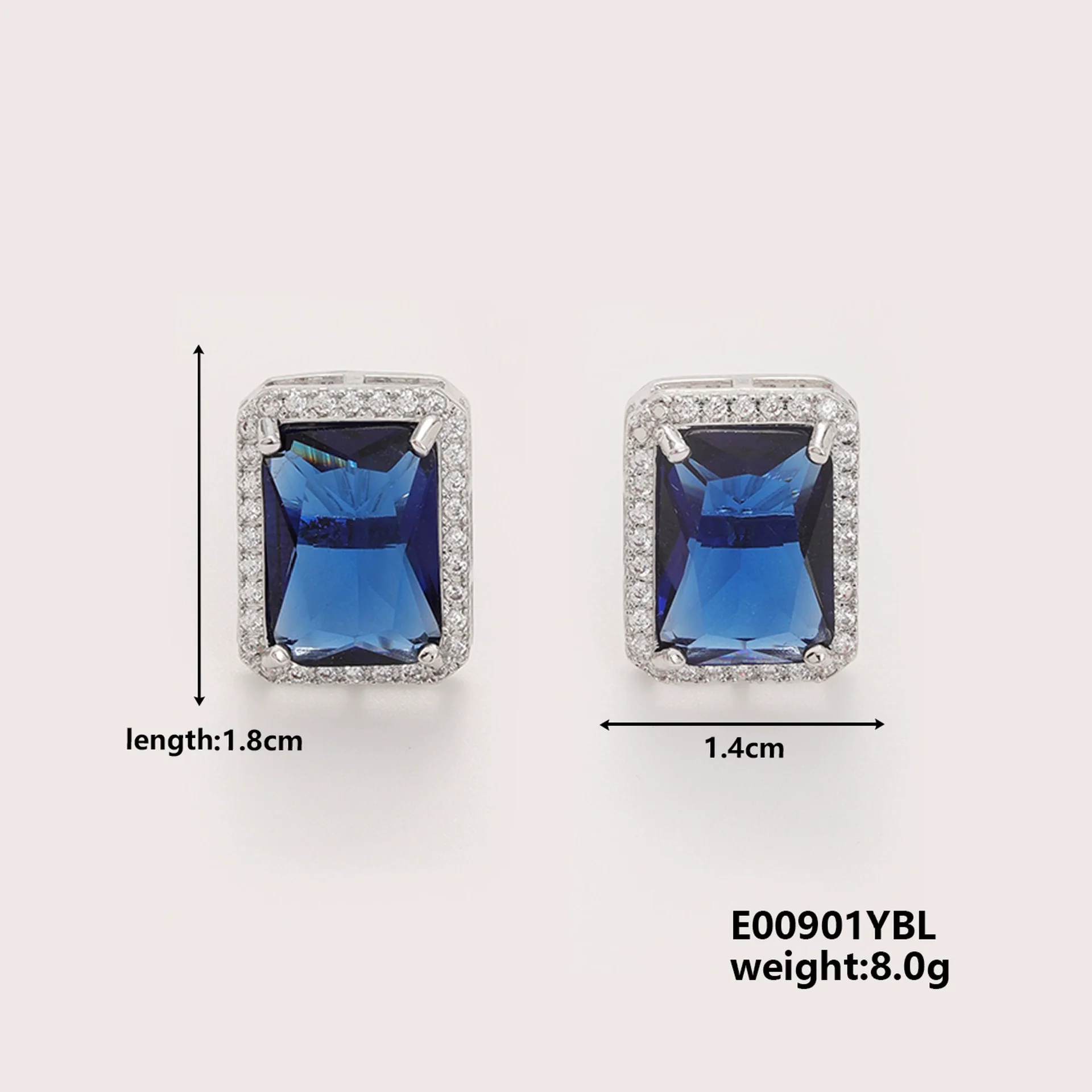 Wholesale Zircon Square Earrings Fashion Diamond Design For Women - Image 6