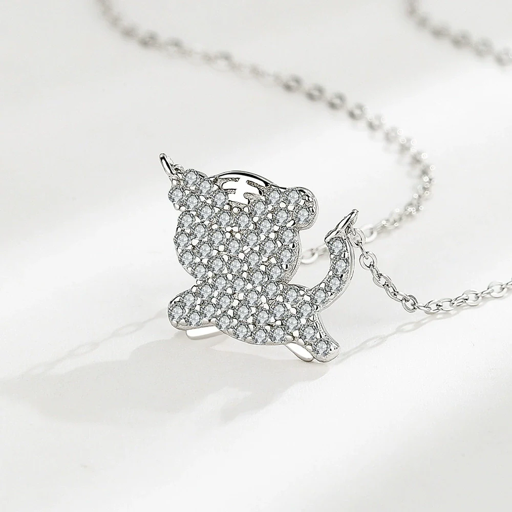 Wholesale Zodiac Necklace Women's Sterling Silver Rose Gold Plated Tiger Pendant Clavicle Chain - Image 6
