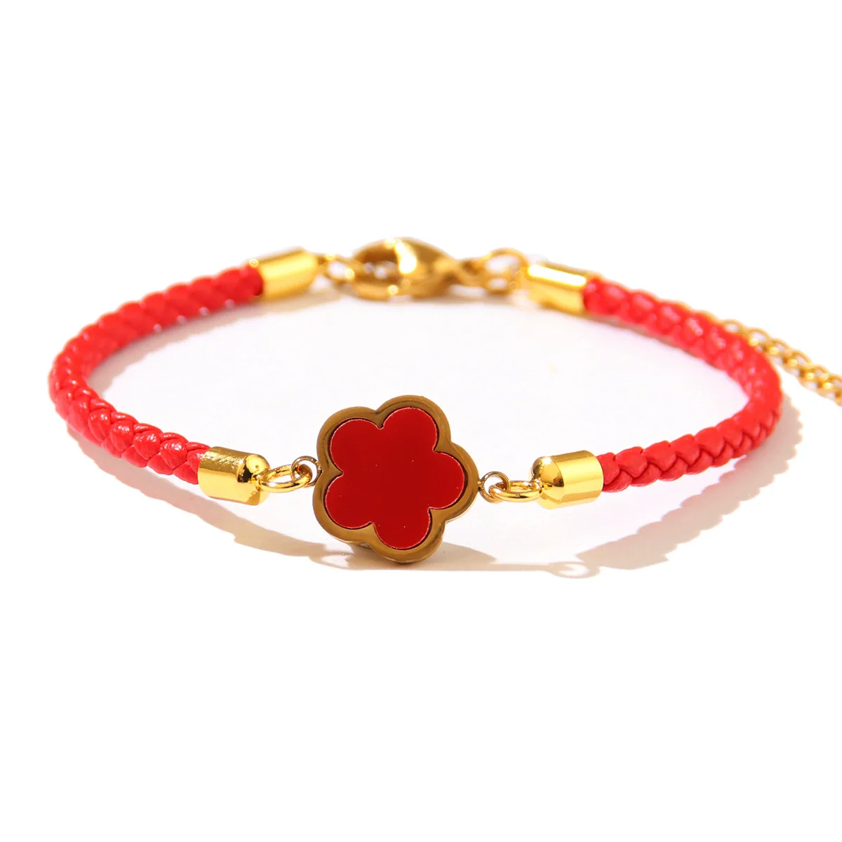 Wholesale Zodiac Year Red Rope Bracelet For Women Zinc Alloy Fourleaf Clover Seiko Style - Image 5