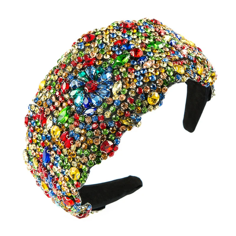 Widebrimmed Hair Hoop Rhinestone Light Luxury Headband For Women - Image 5