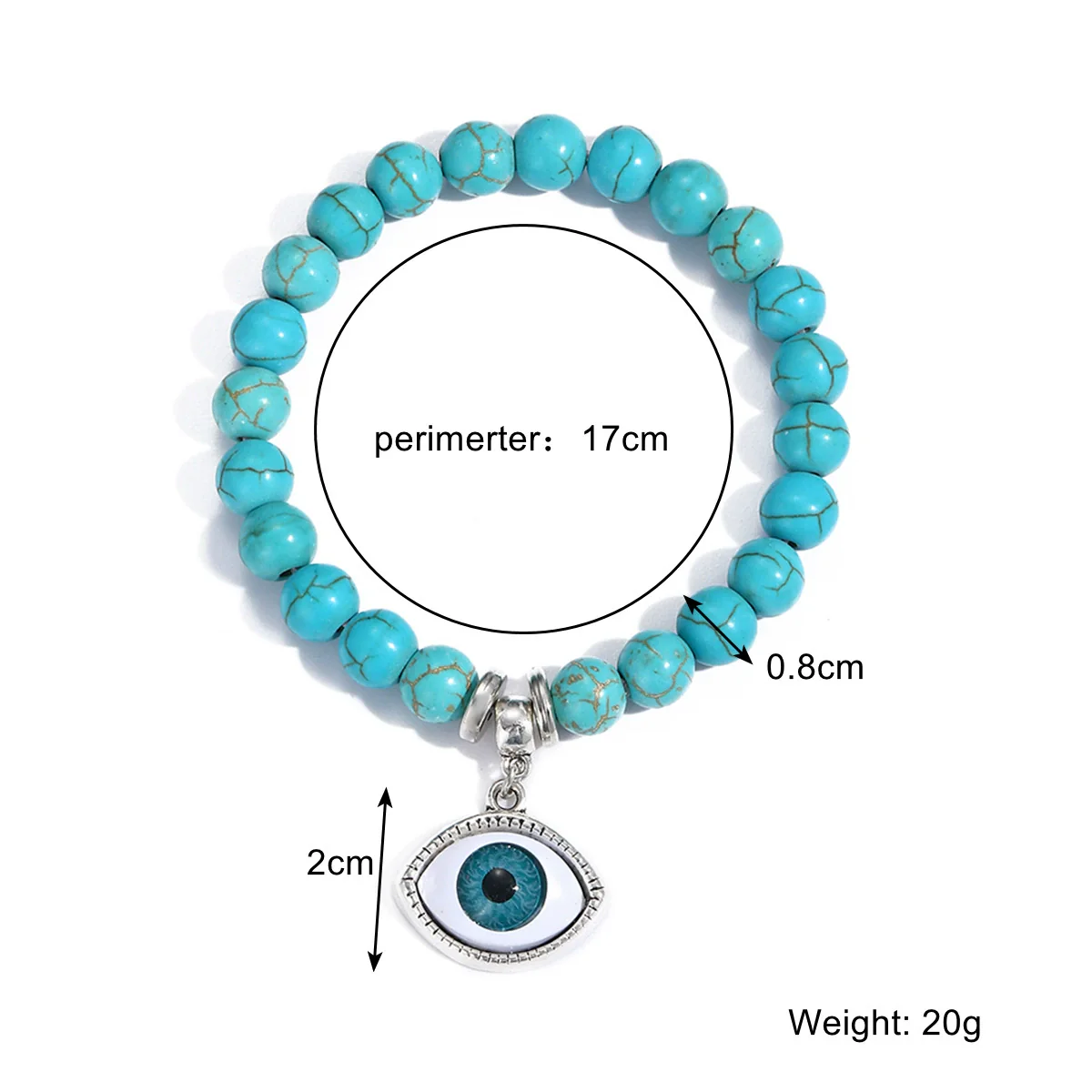 Women Beaded Turquoise Bracelet Handmade Geometric Style - Image 17