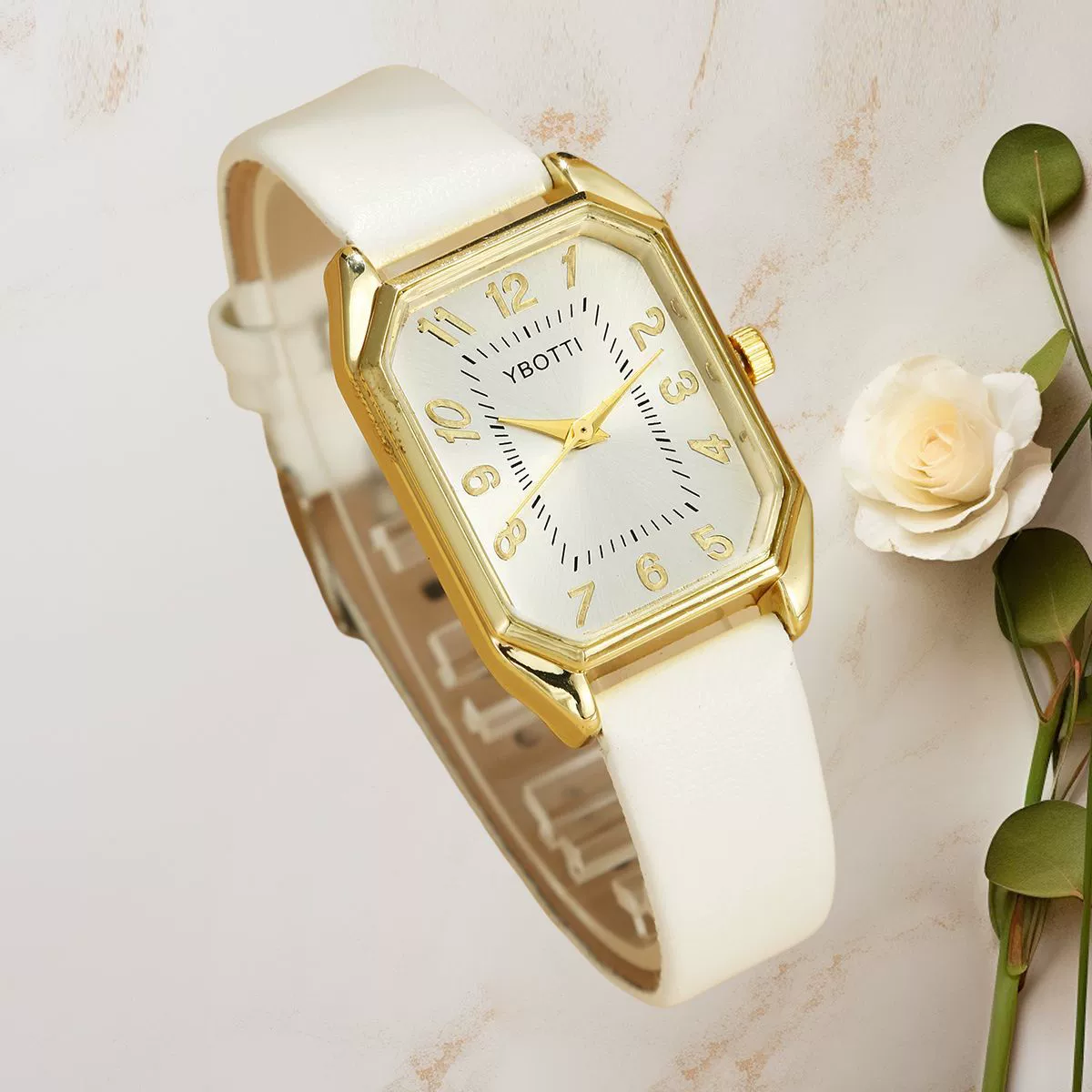 Women Casual Fashion Square Quartz Watch Leather Pu Stainless Steel - Image 12