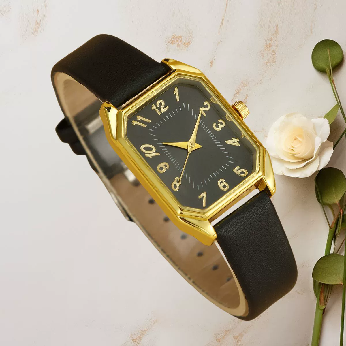 Women Casual Fashion Square Quartz Watch Leather Pu Stainless Steel - Image 13