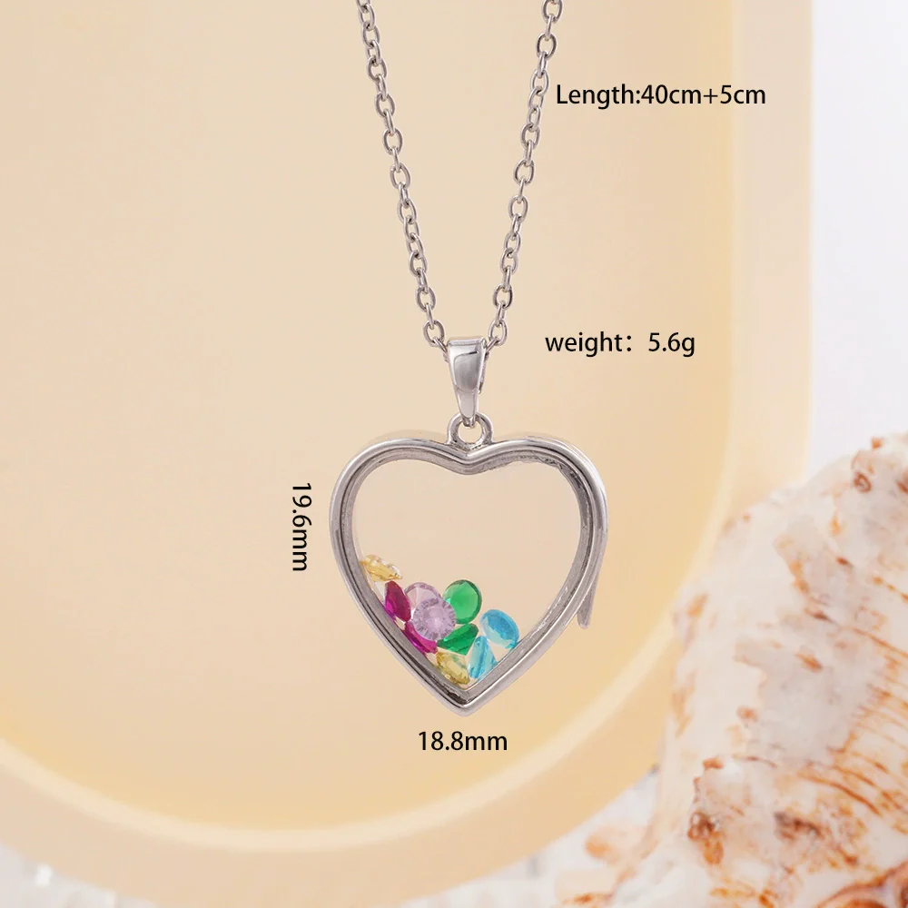 Women Copper Gold Plated Love Bear Pendant Necklace With Heart Shape Geometric Pattern And Mixed Gemstone Inlay - Image 11