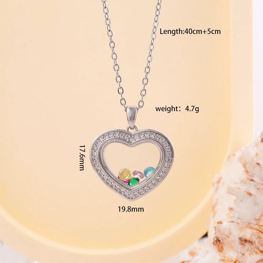 Women Copper Gold Plated Love Bear Pendant Necklace With Heart Shape Geometric Pattern And Mixed Gemstone Inlay - Image 13