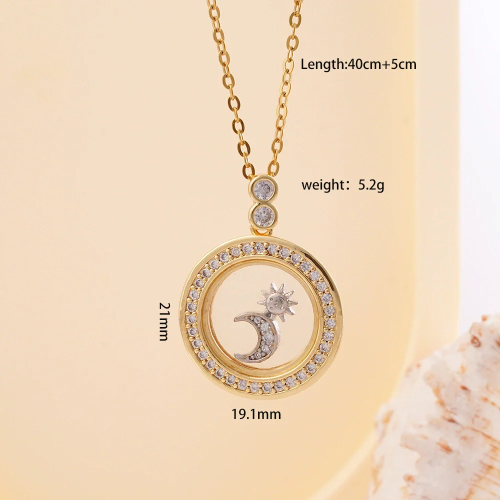 Women Copper Gold Plated Love Bear Pendant Necklace With Heart Shape Geometric Pattern And Mixed Gemstone Inlay - Image 6