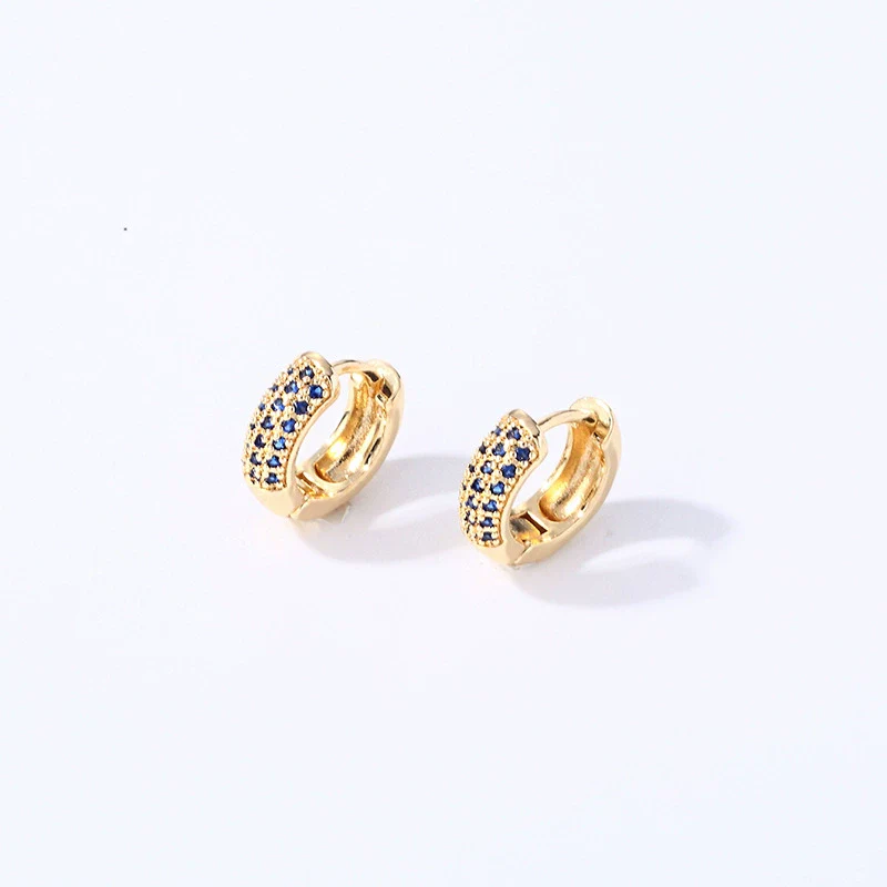 Women Light Luxury Round Cartoon Zircon Inlaid Copper Earrings Simple Style - Image 18