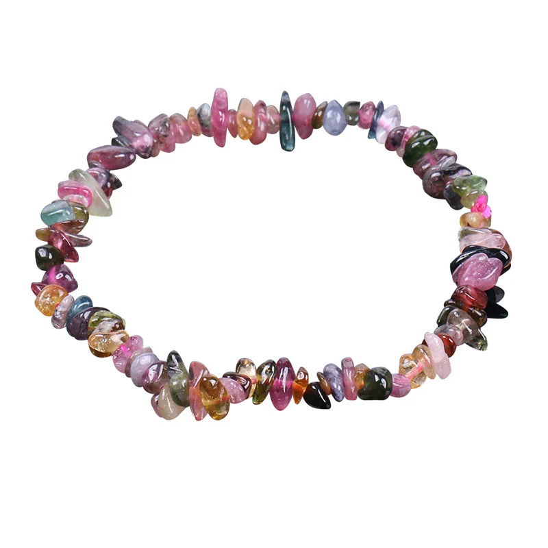 Women Natural Stone Minimalist Handmade Irregular Gravel Crystal Chip Bracelet - Image 5
