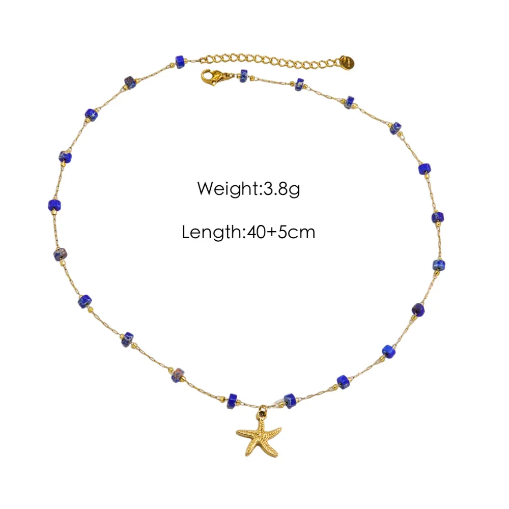 Women Necklace Stainless Steel Titanium Steel Natural Pearl Beaded Handmade Geometric Heart Shape Pendant - Image 3