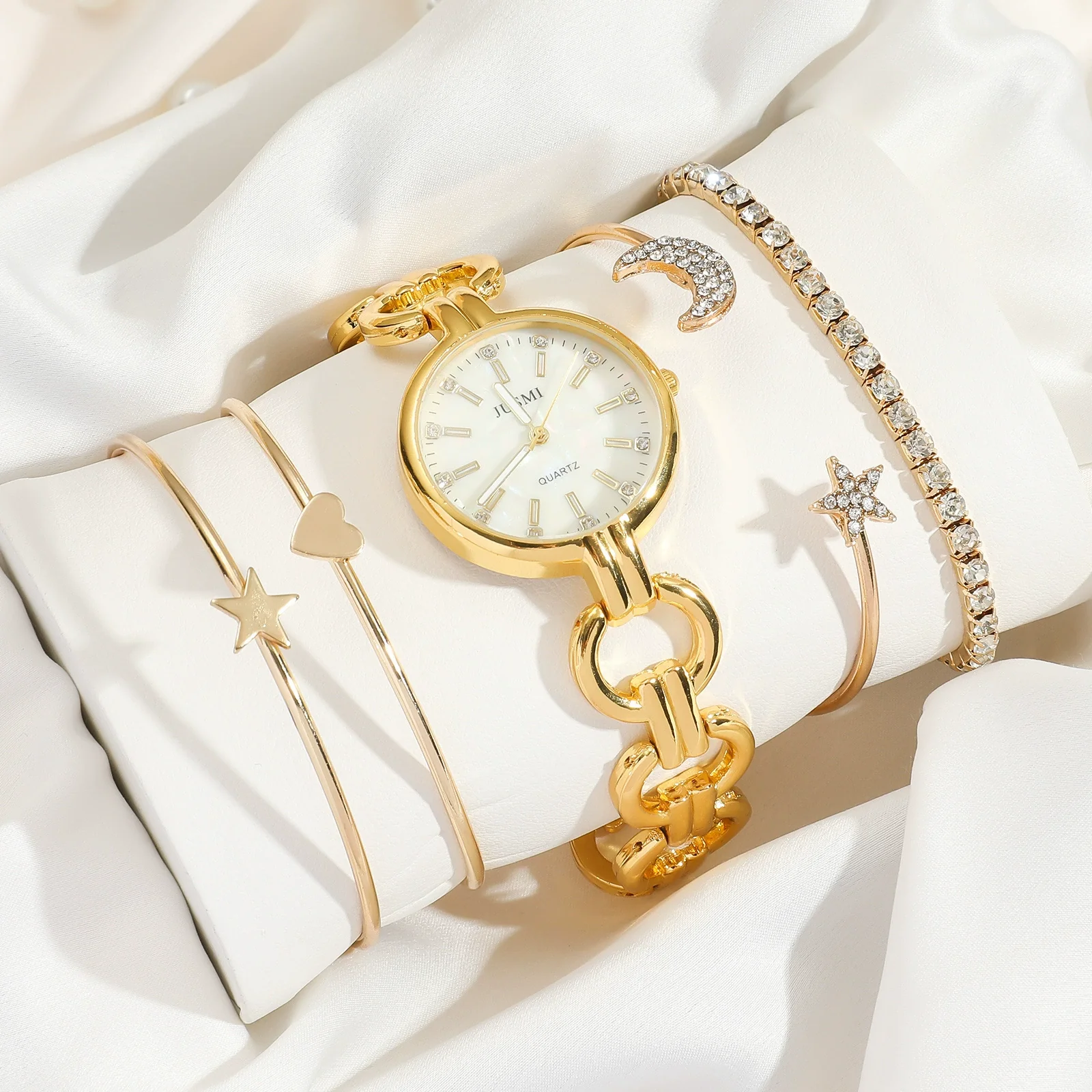 Women Quartz Watch Alloy Mesh Band Round Dial Stainless Steel Clasp Fashion Style - Image 8