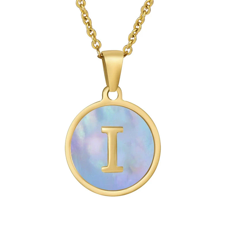 Women 316L Stainless Steel Letter Gem Pendant Necklace With 18K Gold Electroplating - Image 14