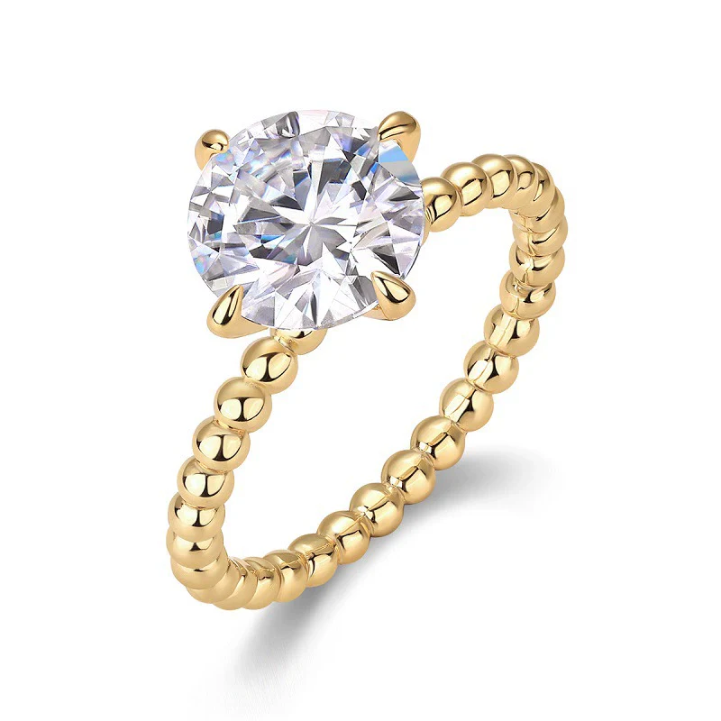 Women's 925 Silver Geometric Moissanite Inlay Ring - Image 4