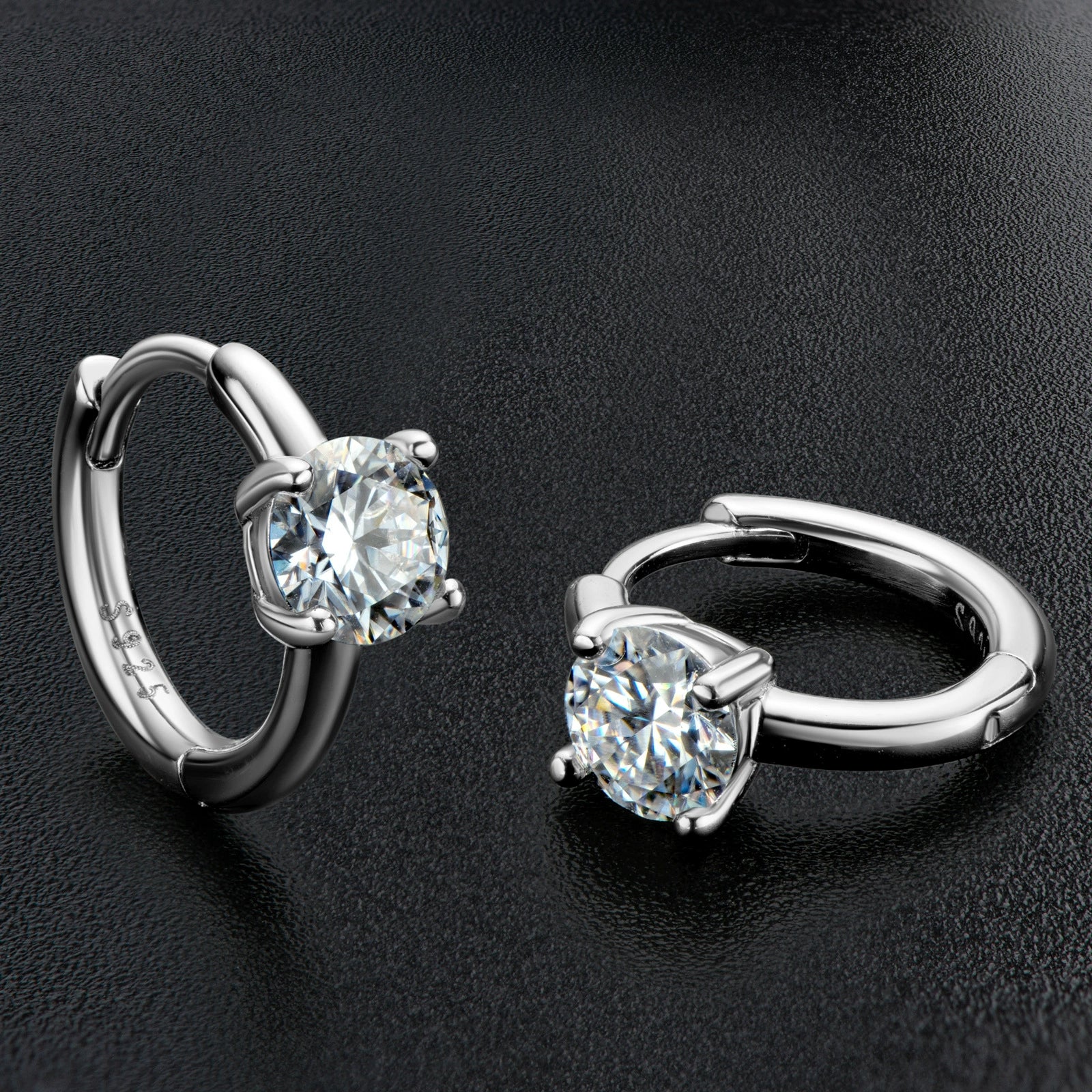 Women's 925 Sterling Silver 18K Gold Plated Geometric Moissanite Earrings - Image 5