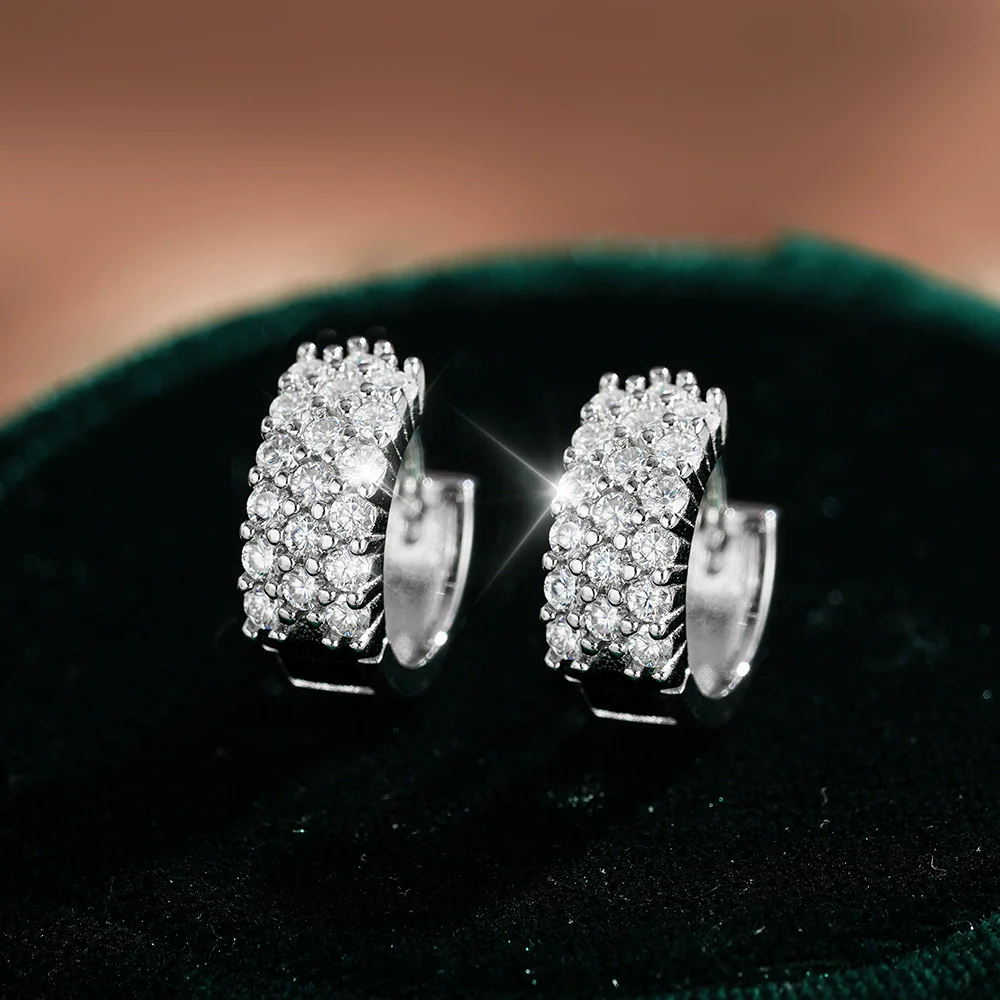 Women's 925 Sterling Silver Asymmetric Geometric Hiphop Light Luxury Earrings With Diamond Treatment And Letters Numbers Text Pattern