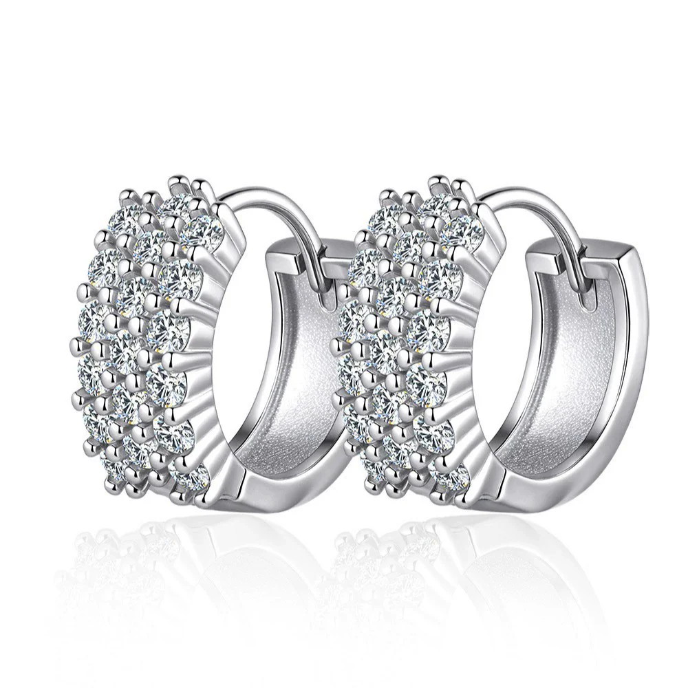 Women's 925 Sterling Silver Asymmetric Geometric Hiphop Light Luxury Earrings With Diamond Treatment And Letters Numbers Text Pattern - Image 5