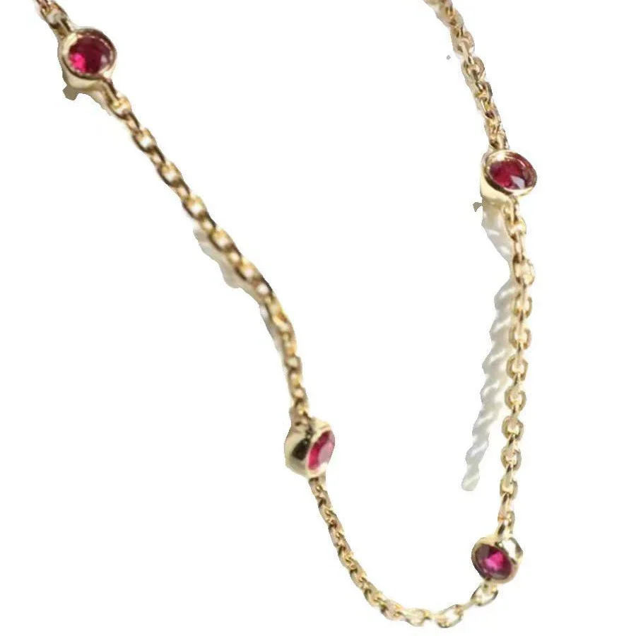 Women's 925 Sterling Silver Bracelet With Geometric Pattern 18K Gold Plated And Ruby - Image 5