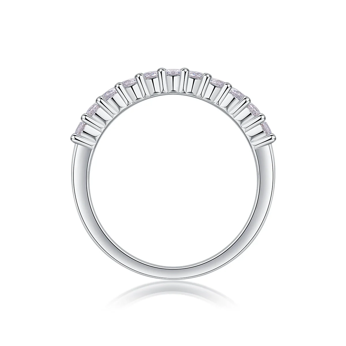 Women's 925 Sterling Silver Geometric Moissanite Inlay Ring - Image 3