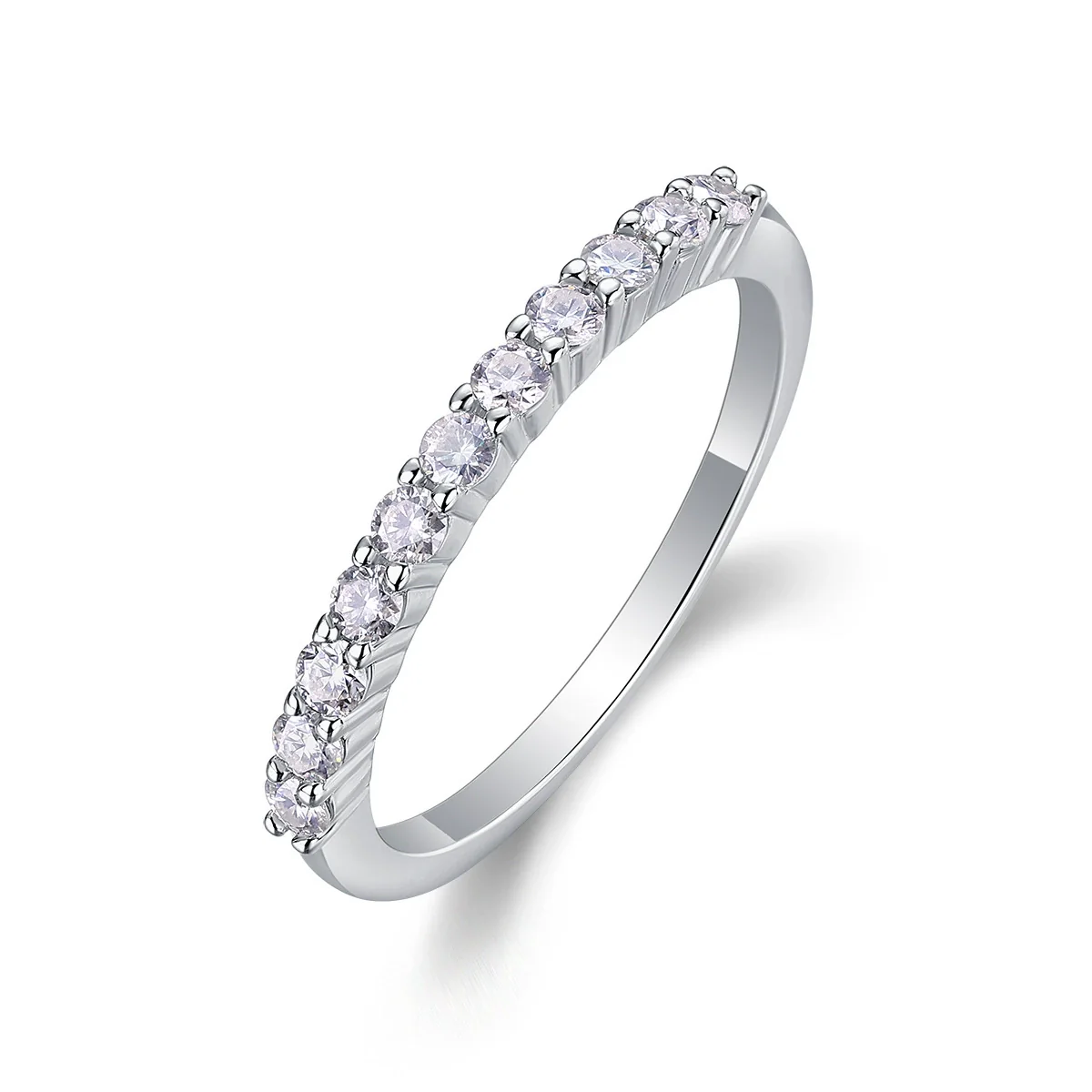 Women's 925 Sterling Silver Geometric Moissanite Inlay Ring - Image 4
