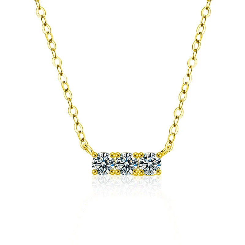 Women's 925 Sterling Silver Moissanite Geometric Pendant Necklace Set With Diamonds Cross Chain Highend Style - Image 7