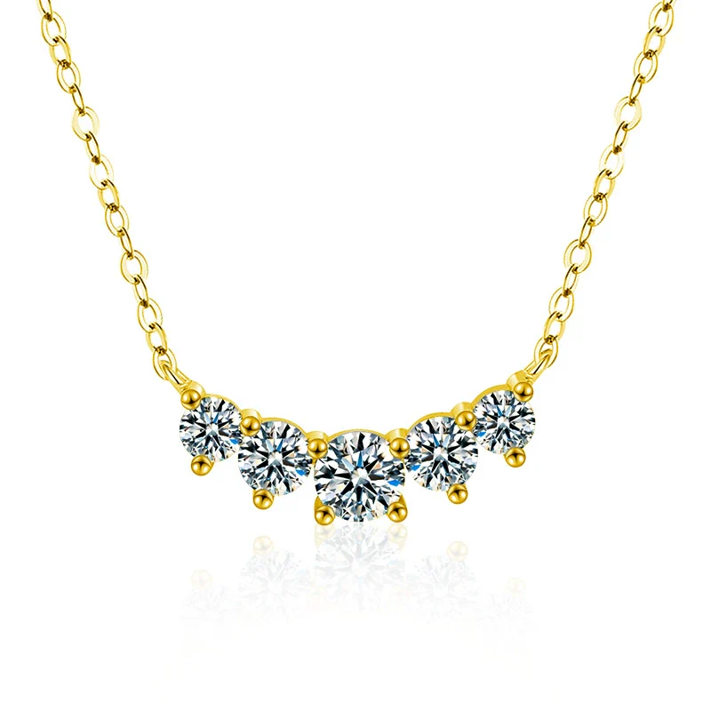Women's 925 Sterling Silver Moissanite Geometric Pendant Necklace Set With Diamonds Cross Chain Highend Style - Image 9