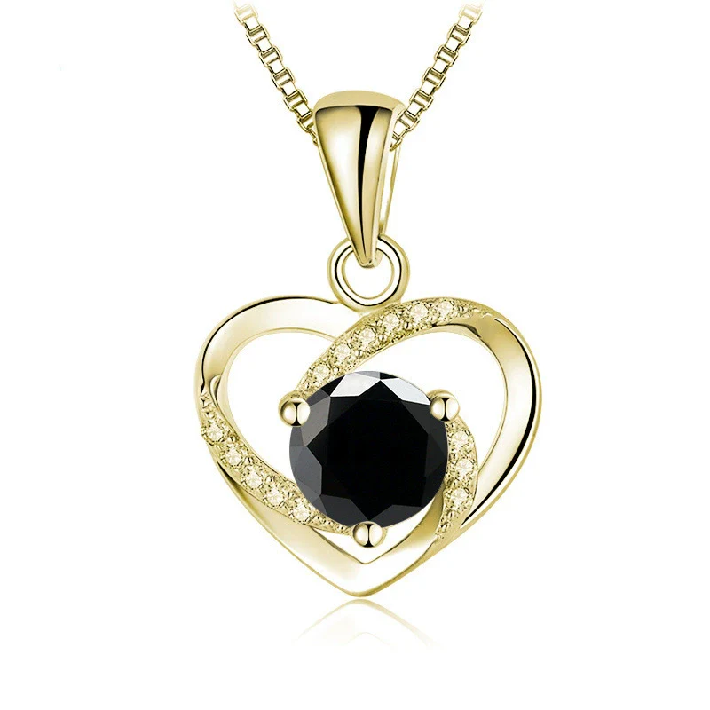 Women's 925 Sterling Silver Moissanite Necklace With Heartshaped Pink Moissanite And Snake Bone Chain Set With Animals And Zodiac Pattern