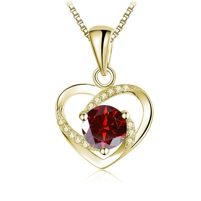 Women's 925 Sterling Silver Moissanite Necklace With Heartshaped Pink Moissanite And Snake Bone Chain Set With Animals And Zodiac Pattern - Image 13