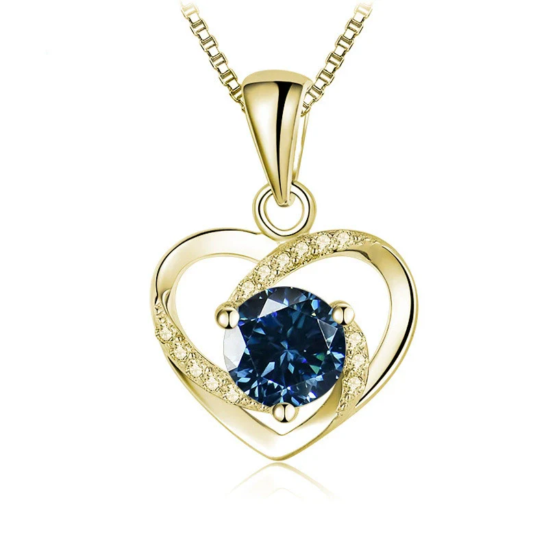 Women's 925 Sterling Silver Moissanite Necklace With Heartshaped Pink Moissanite And Snake Bone Chain Set With Animals And Zodiac Pattern - Image 14
