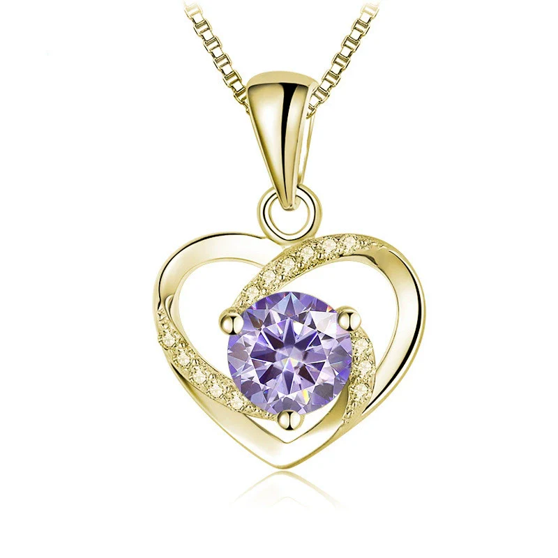 Women's 925 Sterling Silver Moissanite Necklace With Heartshaped Pink Moissanite And Snake Bone Chain Set With Animals And Zodiac Pattern - Image 15