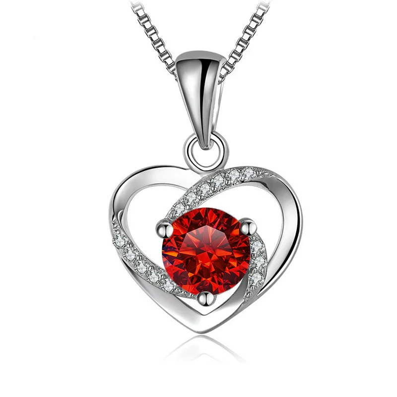 Women's 925 Sterling Silver Moissanite Necklace With Heartshaped Pink Moissanite And Snake Bone Chain Set With Animals And Zodiac Pattern - Image 19