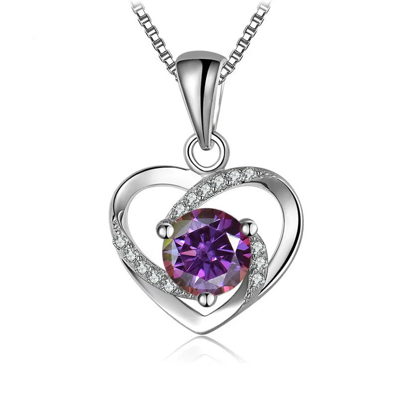 Women's 925 Sterling Silver Moissanite Necklace With Heartshaped Pink Moissanite And Snake Bone Chain Set With Animals And Zodiac Pattern - Image 20
