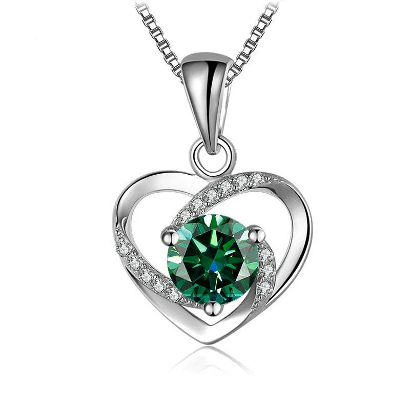 Women's 925 Sterling Silver Moissanite Necklace With Heartshaped Pink Moissanite And Snake Bone Chain Set With Animals And Zodiac Pattern - Image 21