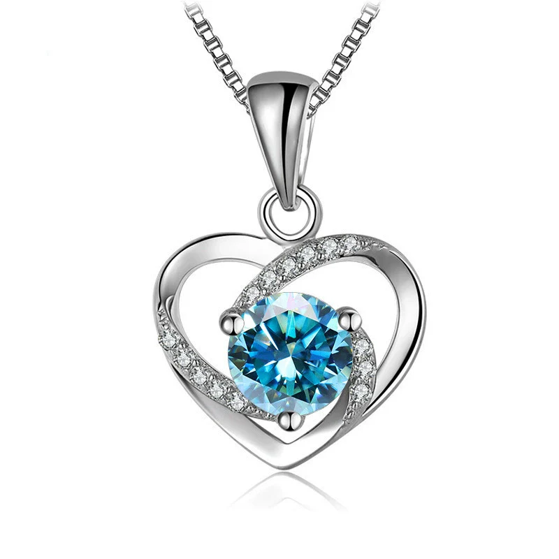 Women's 925 Sterling Silver Moissanite Necklace With Heartshaped Pink Moissanite And Snake Bone Chain Set With Animals And Zodiac Pattern - Image 22