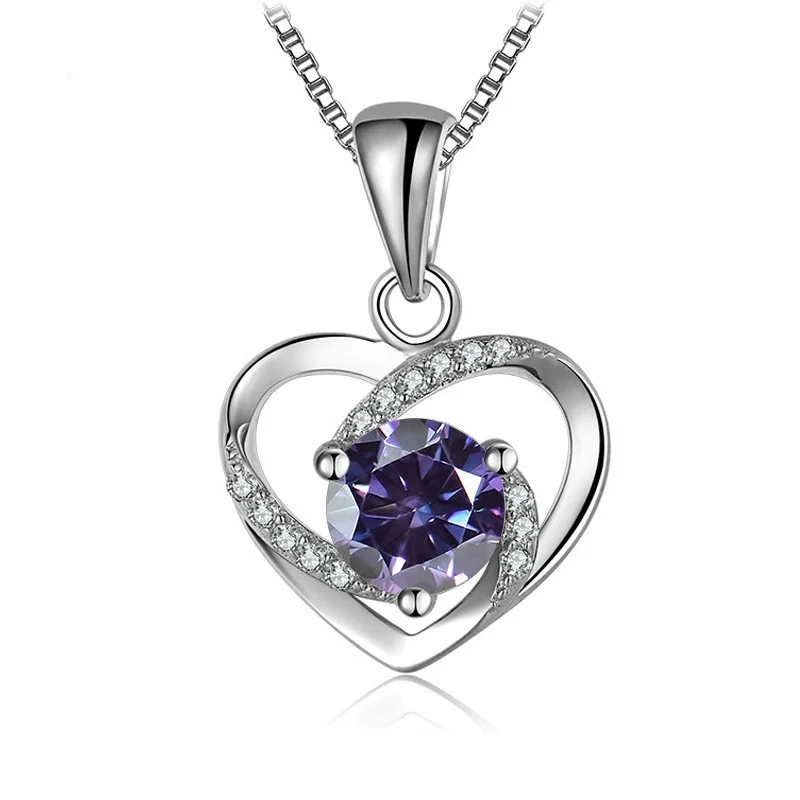 Women's 925 Sterling Silver Moissanite Necklace With Heartshaped Pink Moissanite And Snake Bone Chain Set With Animals And Zodiac Pattern - Image 25