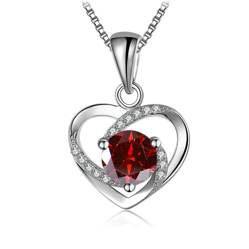Women's 925 Sterling Silver Moissanite Necklace With Heartshaped Pink Moissanite And Snake Bone Chain Set With Animals And Zodiac Pattern - Image 28