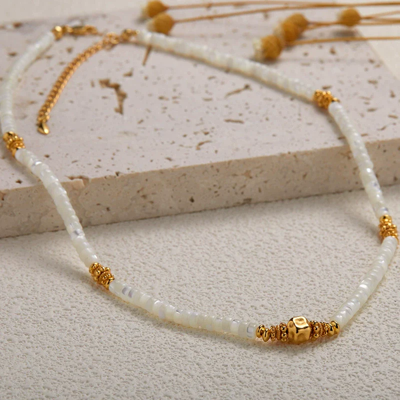 Women's 925 Sterling Silver Natural White Bead Bracelet With Geometric Original Design Pure Handmade - Image 3