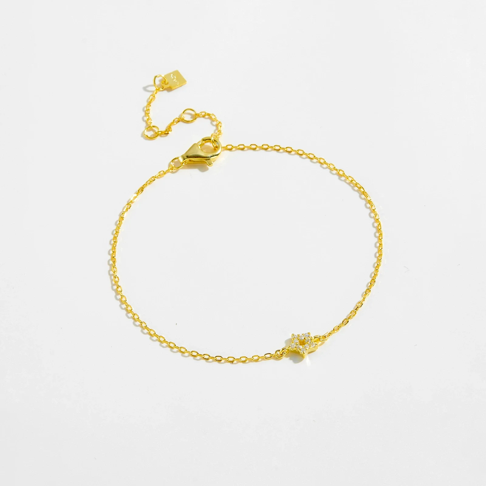 Women's 925 Sterling Silver Star Sweet Style Electroplated Platinum And 18K Gold Bracelet - Image 3