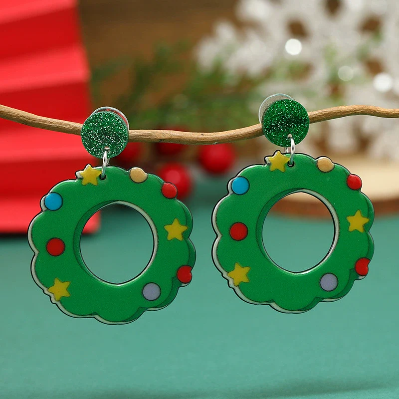 Women's Acrylic Earrings With Cartoon Character And Geometric Patterns For Festival - Image 11
