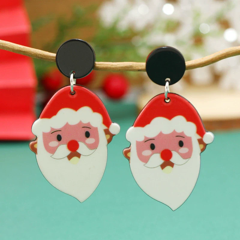 Women's Acrylic Earrings With Cartoon Character And Geometric Patterns For Festival - Image 4