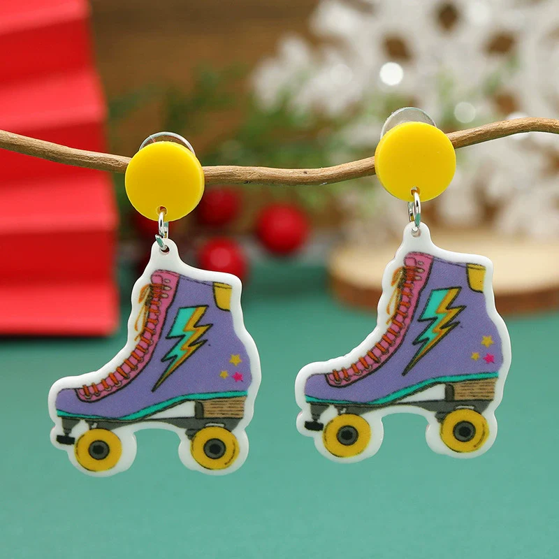 Women's Acrylic Earrings With Cartoon Character And Geometric Patterns For Festival - Image 7