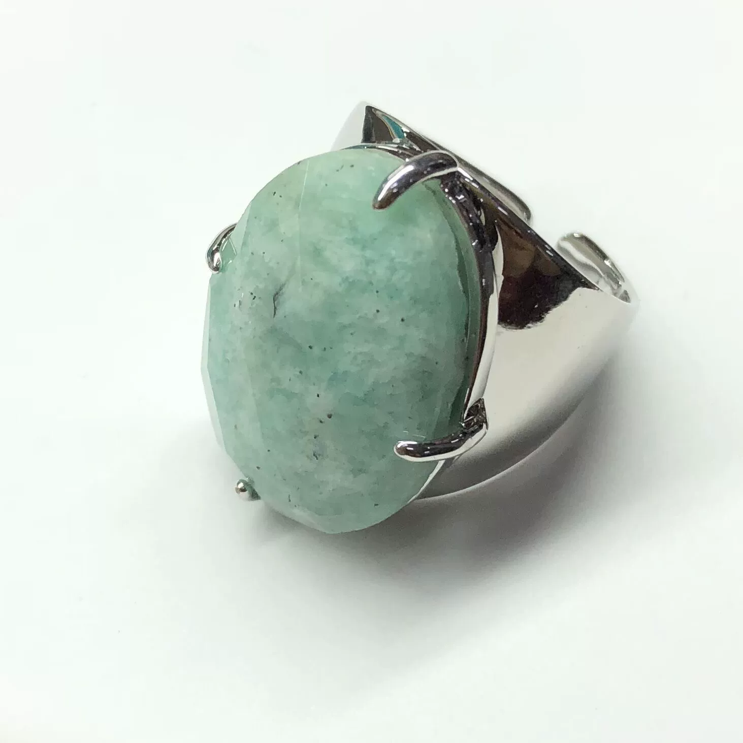 Women's Adjustable Natural Stone Ring Agate Gold Plated Geometric Style Jewelry - Image 15