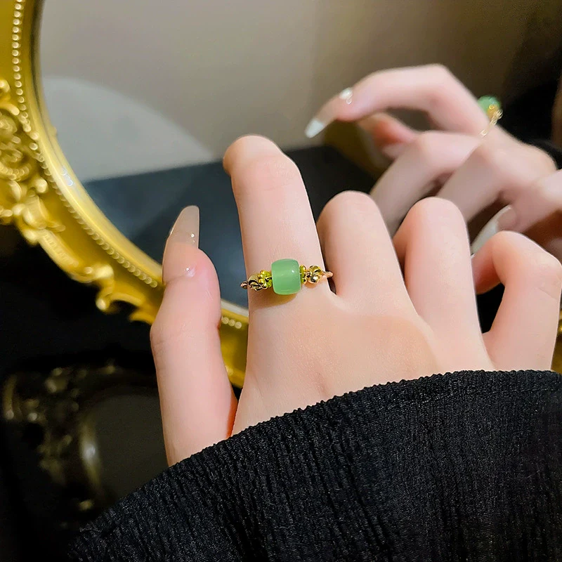 Women's Adjustable Opening Copper Ring With Geometric Style And Electroplating Treatment