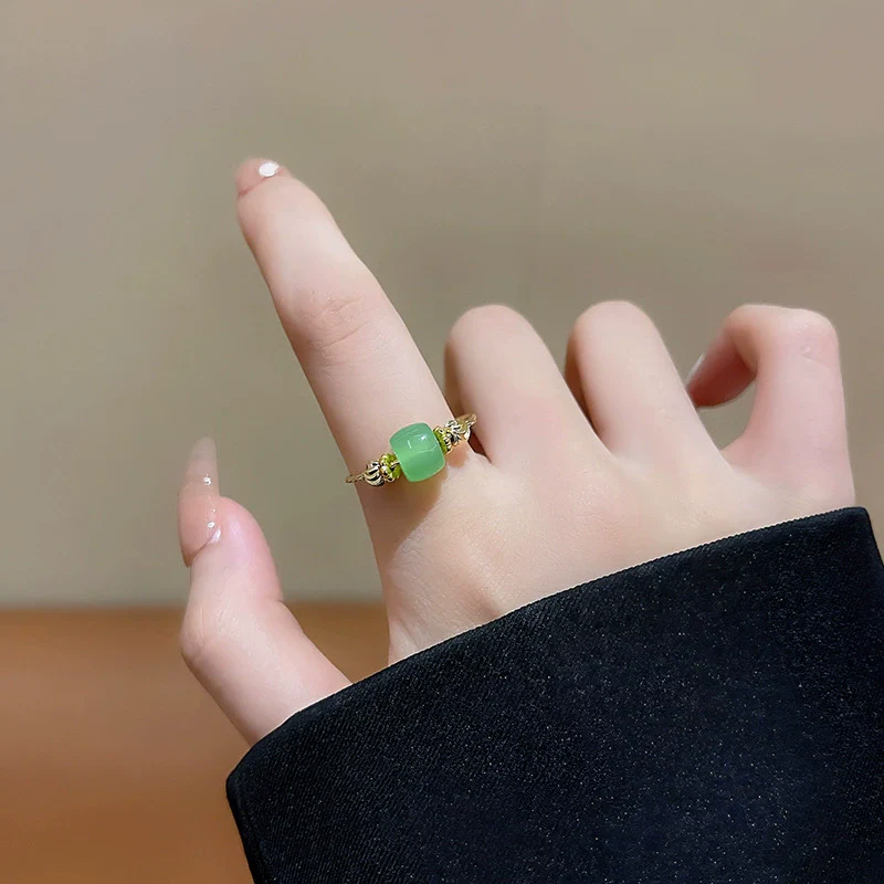 Women's Adjustable Opening Copper Ring With Geometric Style And Electroplating Treatment - Image 3