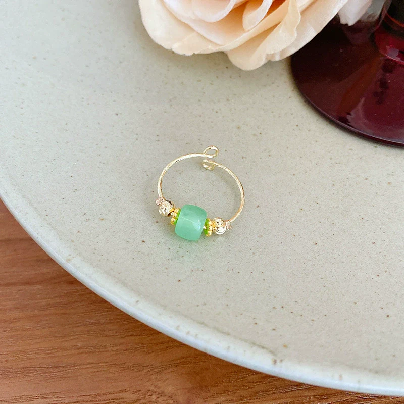 Women's Adjustable Opening Copper Ring With Geometric Style And Electroplating Treatment - Image 4