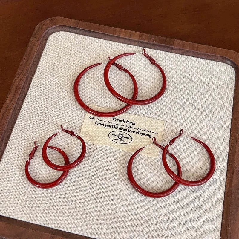 Women's Alloy 925 Silver Geometric Hoop Earrings With Electroplating - Image 4