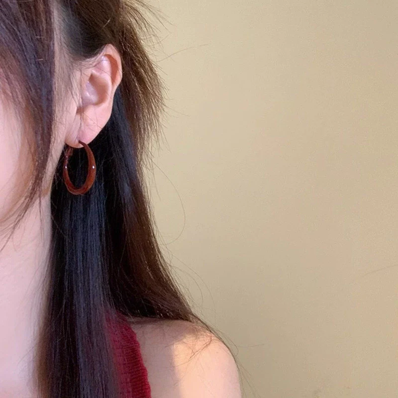 Women's Alloy 925 Silver Geometric Hoop Earrings With Electroplating - Image 6